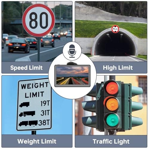 GPS Navigator for Car with 2025 Maps Free Lifetime Update, 7 Inch Car GPS Navigation System for Truck Commercial Drivers with POI/ZIP Search, Voice Turn Guidance, Speedcam Light Alerts, FM, 7 Vehicles 4