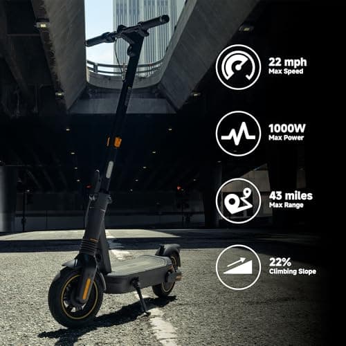 Segway Ninebot MAX G2 Electric KickScooter, Power by 1000W Motor, Up to 43 Miles Range and 22MPH, w/t 10-inch Tires , Dual Brakes & Suspension, Electric Scooter for Adults, UL-2272 Certified 3
