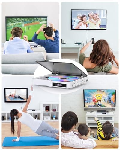 Mini DVD Player HDMI ARAFUNA 1080P DVD Players for TV Support USB, Micro-SD, CDs with Remote Control Small Region Free DVD Player for Home with HDMI AV Output Support PAL/NTSC 6