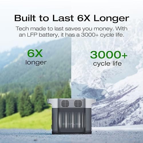 EF ECOFLOW Solar Generators, DELTA 2 Portable Power Station with 2PCS 100W 12V Solar Panels, 1024Wh LFP Battery, Fast Charging, Power Station for Home Backup, Camping&RVs 3