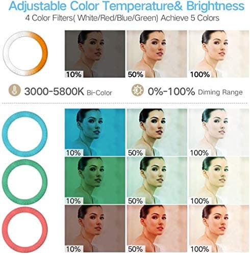 IVISII 19 inch Ring Light with Remote Controller and Stand ipad Holder,60W Bi-Color with 4 Color Soft Filters for Live Stream/Makeup/YouTube Video/TikTok/Zoom/Photography 2