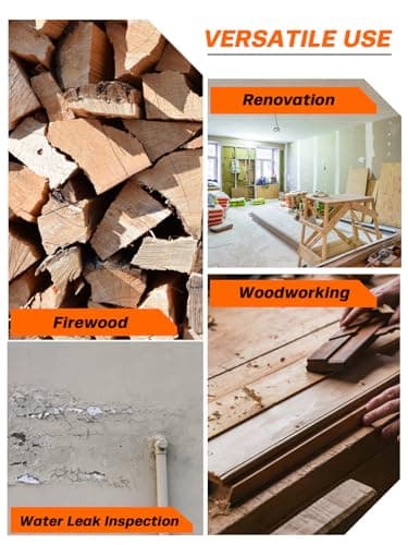 Mecurate Digital Pin Type Wood Moisture Meter with 3 Colored Indicators, Moisture Detector 2 Mode 8 Calibration Large Backlit for Wood, Wall, Firewall (Orange) 5