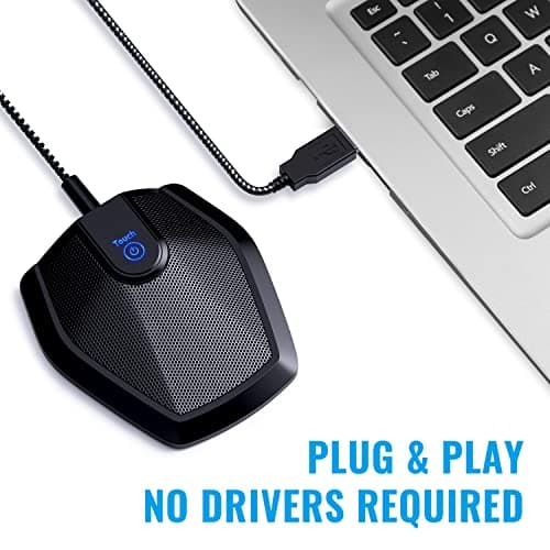 TONOR Conference USB Microphone, Omnidirectional Condenser PC Mic for Video Conference, Recording, Skype, Online Class, Court Reporter, Plug & Play Compatible with Mac OS X Windows PC Compute, G11 4