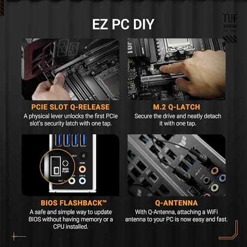 ASUS TUF Gaming B850-PLUS WiFi AMD AM5 B850 ATX Motherboard, 14+2+1 80A Stages, AI Ready, DDR5, PCIe 5.0, 3X M.2, Wi-Fi 7, 2.5Gb LAN, DisplayPort, HDMI™, USB 10Gbps & 20Gbps Type-C®, BIOS Flashback™ 4