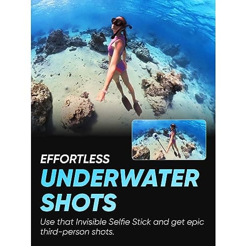 Insta360 X3 Invisible Dive Kit - Waterproof 5.7K 360 Action Camera, Dive Case, Selfie Stick, Dual 1/2" 48MP Sensors, Stabilization, 360 Horizon Lock, 4K Single-Lens, AI Editing 4