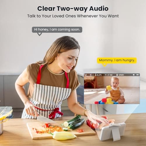 ieGeek Baby Monitor with 5" HD Screen, 2K Camera & Night Vision – WiFi/No-WiFi Dual Mode, PTZ, Cry/Motion Detection, 2-Way Audio, Temp/Humidity Sensor, Auto Tracking, Secure App & Remote Contro 5