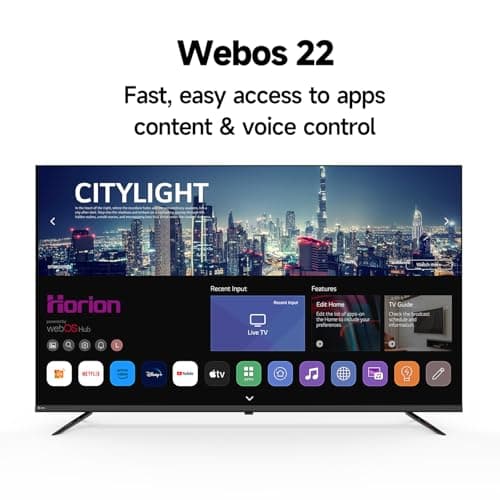 HORION 43 inch Smart TV, 4K UHD LED TV with WebOS 22, Ultra Slim Television with Mega Contrast, HDR10, Dolby Audio - Streaming Live, Bluetooth, Hdmi, WiFi ((P6D Series, 2025) 3