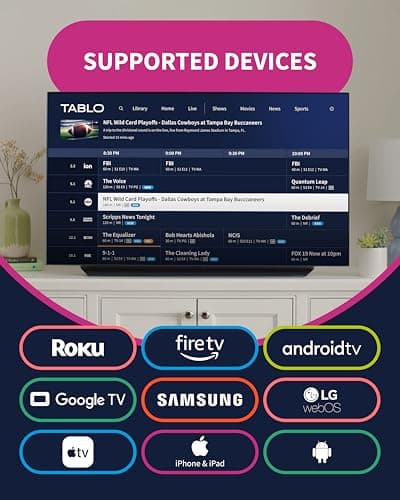 Tablo TV 4th Gen 2-Tuner Over-The-Air (OTA) DVR - Watch, Pause & Record Live TV, News, Sports & Movies Throughout Your Home Over Wi-Fi - Pairs w/Any TV Antenna - 50+ Hrs Recording - No Subscriptions 5