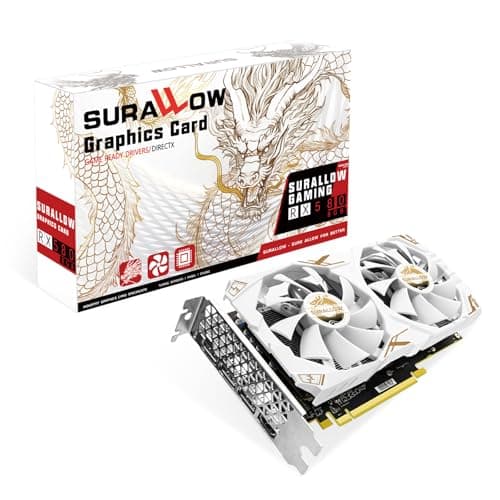 SURALLOW RX 580 8GB Graphics Card, 2048SP,GDDR5,256 Bit Graphics Card for Gaming PC,PCIE 3.0,Twin Freeze Fans Computer Video Card with HDMI/DP/Ports