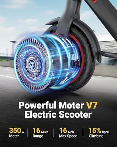 MAXSHOT V7 Electric Scooter, 350W Powerful Motor, 16MPH Top Speed,16Miles Long Range, 8.5" Solid Tires Folding Commuter Escooter with Double Braking Systems for Adults and Teens 3