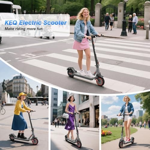 Electric Scooter Adults Commuting Travel,30 Miles Long Ranges Portable Foldable Top Speed 22MPH,10'' Solid Tires,500W Motor Dual Brake and Dual Suspension,264LBS Load App Control Escooter for Teens 5