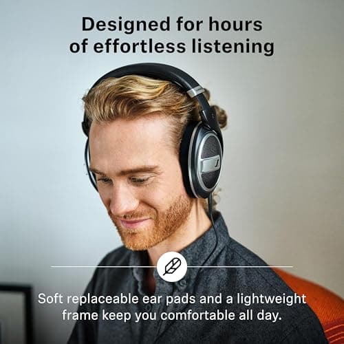 Sennheiser HD 599 SE Open-Back Headphones, Premium Design, Natural Balanced Audio, Comfortable Fit, Wired Headphones for Music, Gaming, School, Work, Black 4