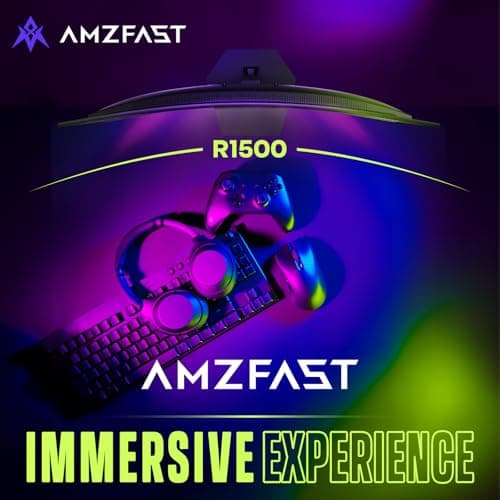 Amzfast 27 inch 240Hz Curved Gaming Monitor, FHD 1080P Monitor Gaming with Upgraded Built-in Speakers, MPRT 1ms with Fast VA Panel | 130% sRGB, 4000:1,1500R | 12 Months Warranty Exchange 4