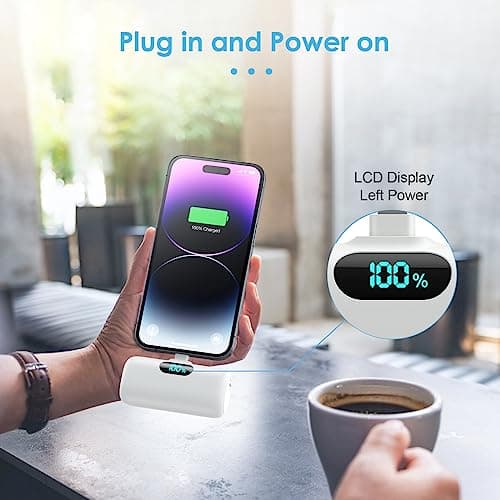 [2 Pack]Small Portable Charger for iPhone,Upgraded 5000mAh PD Fast Charging Power Bank,Cute Mini Portable Phone Charger Battery Pack Compatible with iPhone 14/14 Pro Max/13/13 Pro/12 Pro/11/XR/X/8 etc 5