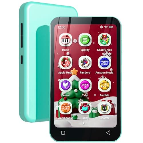 80GB Kids MP3 Player with Bluetooth and WiFi, Parental Controls, Pre-Installed Spotify, Spotify Kids, Audible, TIMMKOO 4" MP4 Player Up to 1TB (Blue)