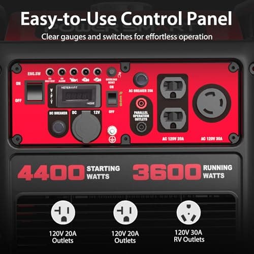 PowerSmart 4400-Watt Portable Inverter Generator, Gas Powered, CO-Sensor, Lightweight & Quiet for Home Use and Emergency Backup, Camping, EPA Compliant 3