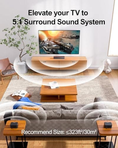 ULTIMEA 5.1 Virtual Surround Sound Bar, 320W Home Theater Surround System with Adjustable Speakers & Subwoofer, TV Speaker Soundbar, Sound Bar for Smart TV, Bluetooth 5.3, Easy Setup, Poseidon D50 2