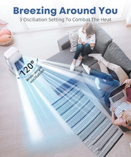 XAMATTS Portable Air Conditioners, 1700ml Evaporative Air Cooler with Remote, 120° Oscillating Mini Air Conditioner Portable with 3 Speeds & 1-7H Timer, Portable AC Unit Fan for Indoors Bedroom Office 4