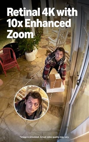 Ring Outdoor Cam Pro, Plug-In (newest model), Home or business security, Retinal 4K with wide-angle video, 10x Enhanced Zoom, and Low-Light Sight, White 2