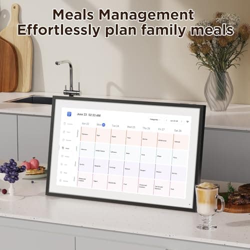 LOOFII 10.1 Inch Smart Digital Calendar – HD Touchscreen Family Planner & Calendar with Chore Chart & Meal Planner (Black White) 5