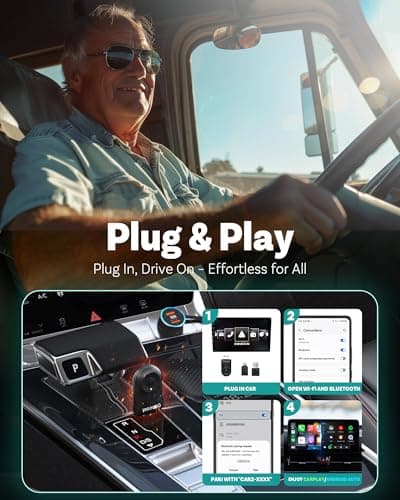 OTTOCAST Mini 2025 2-in-1 Wireless CarPlay/Android Auto Adapter, 5GHz WiFi, Auto Connect for 2016+ Cars 3