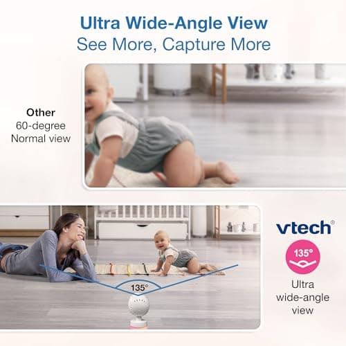 VTech 2-Cameras Smart WiFi Baby Monitor with 1080p FHD Video, Free App with Motion Video, Sound/Motion Detection and Notifications, 7" IPS Display with Split-Screen, Pan-Tilt-Zoom: Smart HQ Max Twin 4
