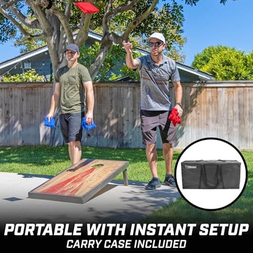 GoSports 4 Ft x 2 Ft Regulation Size Premium Wood Cornhole Set - Vintage Wood Designs (Choose Your Style) 4