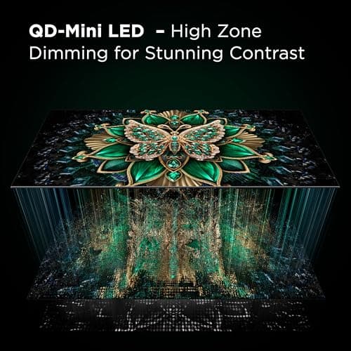 TCL 55 Inch Class QM7K Series | Mini LED QLED 4K HDR | 55QM7K, 2025 Model | 120HZ-144HZ Anti Reflective Screen Smart Google TV Dolby Atmos Onkyo Audio | Voice Remote Alexa Gaming Streaming Television 3