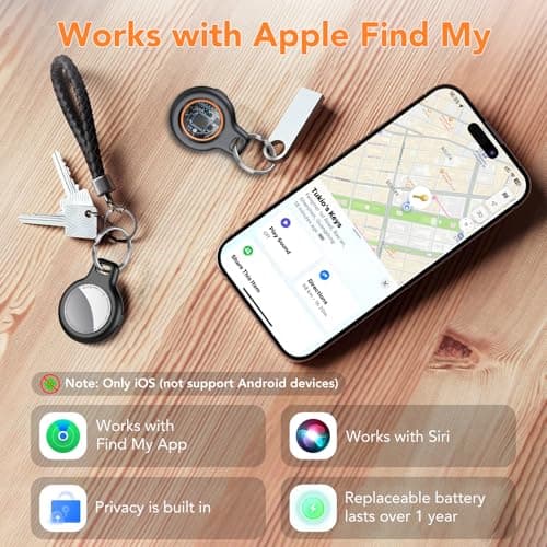 2025 New [Apple MFi Certified] (iOS Only) Air Tracker Tag-4 Pack, Bluetooth Tracker for Apple Find My, Replaceable Battery, Key Finder and Item Locator Smart Tag for Keys, Bags, Luggage, etc (Orange) 3