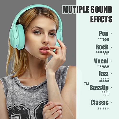 BERIBES Bluetooth Headphones Over Ear, 65H Playtime and 6 EQ Music Modes Wireless Headphones with Microphone, HiFi Stereo Foldable Lightweight Headsets, Deep Bass for Home Office Cellphone PC Ect. 2