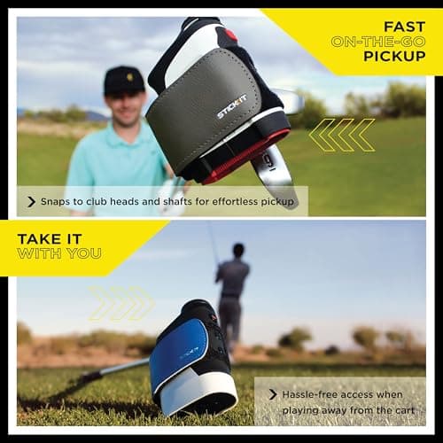 STICKIT Magnetic Rangefinder Strap | Strong Magnet Securely Holds to Golf Carts and Golf Clubs for Easy Access | Slim, Form Fitting, Size Adjustable 4