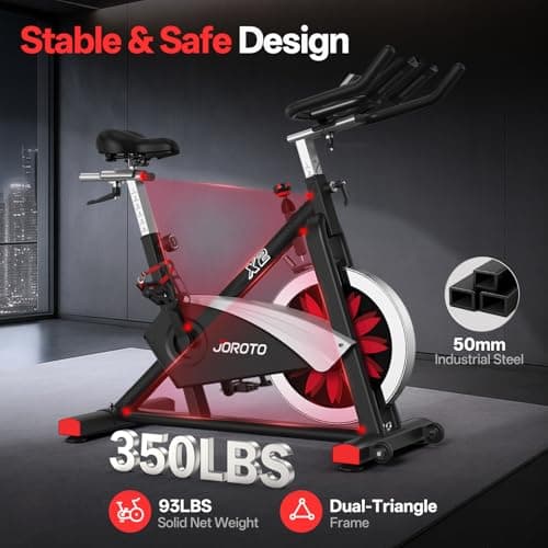 JOROTO Exercise Bike, Magnetic Resistance Stationary Bikes for Home with 40LBS Flywheel,Indoor Cycling Bike with 350LBS Weight Capacity, Low Noise, Bottle and Tablet Holder 4