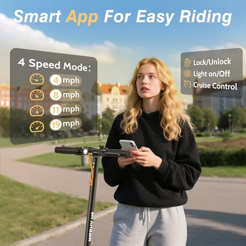 WERHY Electric Scooter, 350W/500W Motor, Top Speed 19/22 mph, Max 16/23/28Miles Ranges, Foldable E Scooter for Adults (8.5''-350W-19Mph) 3