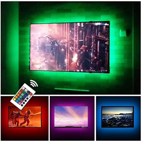 CPLID USB TV Backlight LED Strip Lights Kit for 24 to 60 inches Smart TV Sony LG Monitor, HDTV Wall Mount Stand Work Space Gaming Room Decor, LED Bias Ambient Mood Lighting