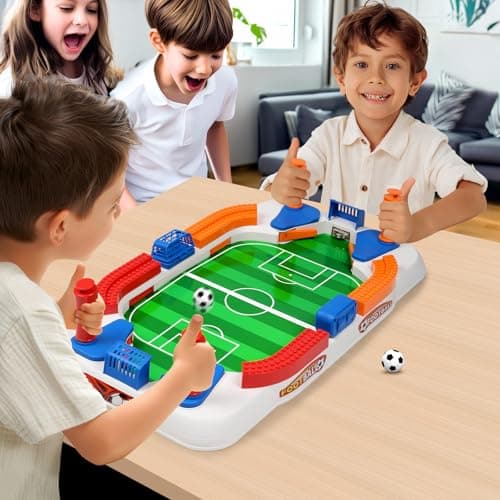 Mini Foosball Table Game for Kids Soccer Game Set Gifts Boys Toy Football Games Board for Indoor Sports Game Room Pinball Interactive Birthday Gift Toys for 3 4 5 6 7 8-12 Year Old Family Gatherings 2