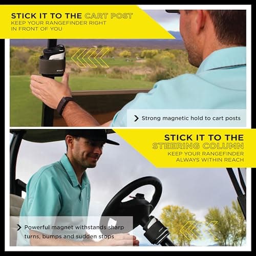 STICKIT Magnetic Rangefinder Strap | Strong Magnet Securely Holds to Golf Carts and Golf Clubs for Easy Access | Slim, Form Fitting, Size Adjustable 3