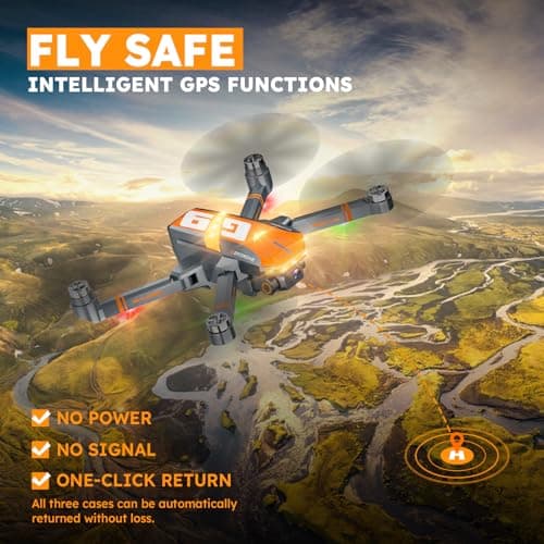 GPS Drones with 4K Camera for Adults with Brushless Motor and Follow Me Mode,Long Flight Time and Distance,5G FPV Transmission and Auto Return,G9 Foldable RC Quadcopter for Beginner,Under249g (Dark gray) 4