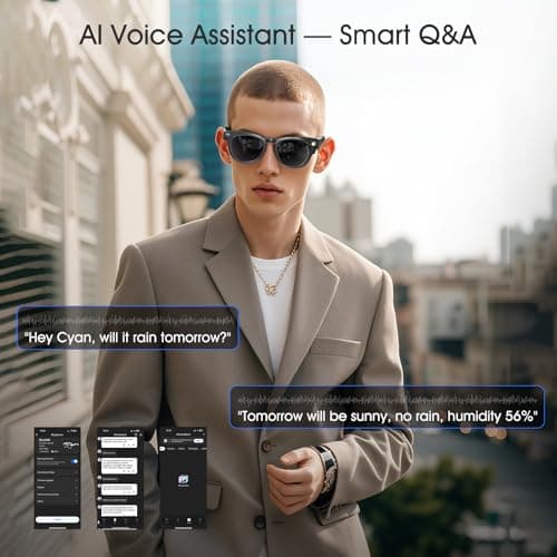 EpochTec 8MP Camera Glasses, AI Smart Glasses with Real-Time Translation & Object Analysis | HD 1200P 4K Video Recording 5