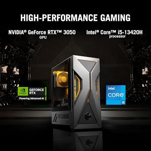ASUS TUF T500 (2025) Gaming Desktop PC, Intel® Core™ i5-13420H Processor, NVIDIA® GeForce RTX™ 3050, 512GB M.2 NVMe™ PCIe® 4 SSD, 16GB DDR5 RAM, Windows 11 Pro, T500MV-DS553 3