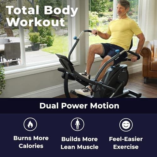 Teeter FreeStep Recumbent Cross Trainer Stepper, Zero-Impact Exercise Bike Alternative w/Patented Physical Therapy Stride, Up to 350lb, Free App w/Trainer Workouts (LT1) 3