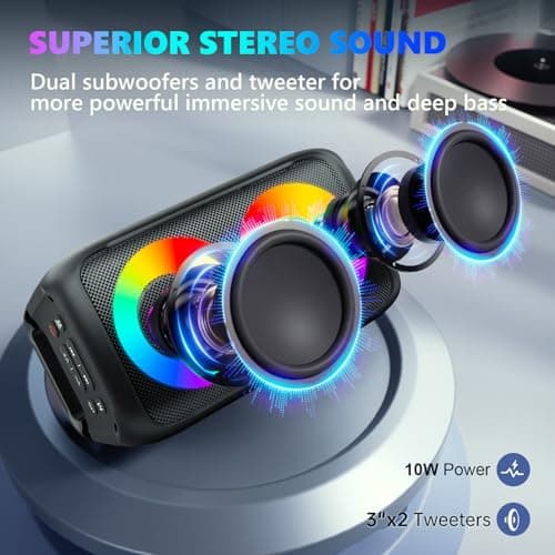 Karaoke Machine, Portable Bluetooth Speaker with 2 Wireless Karaoke Microphones, Karaoke Machine for Adults Kids with PA System,Stage Monitors Support TWS/TF/USB/AUX for Home Party Stage,Xmas Gifts 5