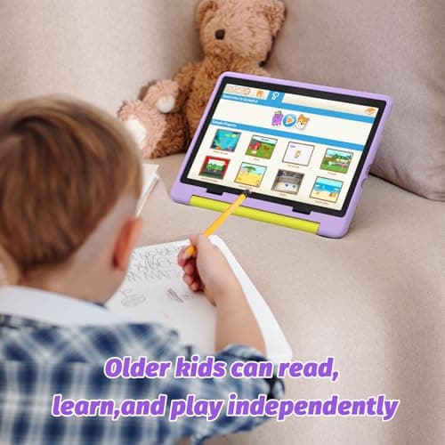 URAO Kids Tablet, Android 14 Tablet for Kids 10 inch Octa-Core with Case, 64GB 1TB TF Card Expandable for Toddler Children, Parental Control, Dual Camera, WiFi,Gift 4