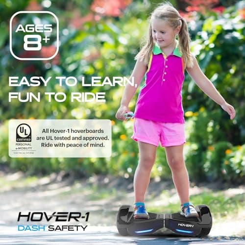 Hover-1 Dash Self Balancing Scooter with 5 mph Max Speed, Dual 75W Motors, 6.3” Tires, 3 Mile Range, and LED Lights Smart Balance Wheel 4
