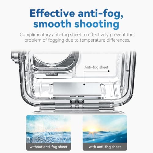 TELESIN Waterproof Case for DJI Action 5 Pro Action 4/3 Camera, with Anti-Fog Underwater Housing Shell Cage Supports 45M/148FT Deep Diving Scuba Snorkeling Swimming with Quick Release Screw 2