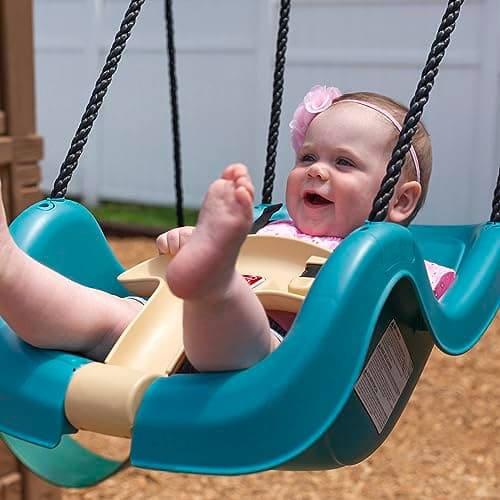 Step2 Infant to Toddler Swing, Baby Outdoor Swing, Backyard Bucket Style Swing Seat, Secure Harness, Outside Weather-Resistant Rope, Attach to Playset, For Toddlers 9 Months -3 Years Old 5