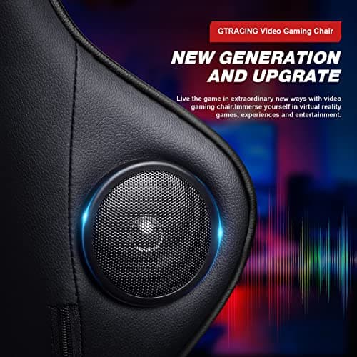 GTRACING Gaming Chair with Footrest Speakers Video Game Chair Bluetooth Music Heavy Duty Ergonomic Computer Office Desk Chair 2