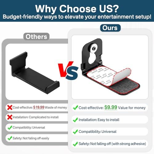 notiela Soundbar Mount Shelf for Samsung, Sony, LG, Vizio, Bose, Onn and More Soundbar Wall Mount Bracket - Sound Bar Mounts Under TV Mounting Bracket 3