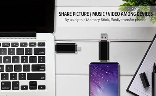 2-Pack 128GB USB C Flash Drive Dual Flash Drive Type C + USB A Memory Stick Jump Drive 2-in-1 Thumb Drive for Storage and Backup (128GB*2 Black&Blue) 4