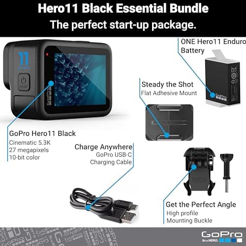 GoPro HERO11 Black – E-Commerce Packaging - Waterproof Action Camera with 5.3K60 Ultra HD Video, 27MP Photos, 1/1.9" Image Sensor, Live Streaming, Webcam, Stabilization 2