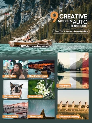 8K Professional Cameras for Photography 64MP - WiFi, 16X Zoom Autofocus, with 64G TF Card & 2 Batteries, 180° Flip Screen, Anti-Shake, Digital Vlogging Camera for YouTube Travel (Black) 4